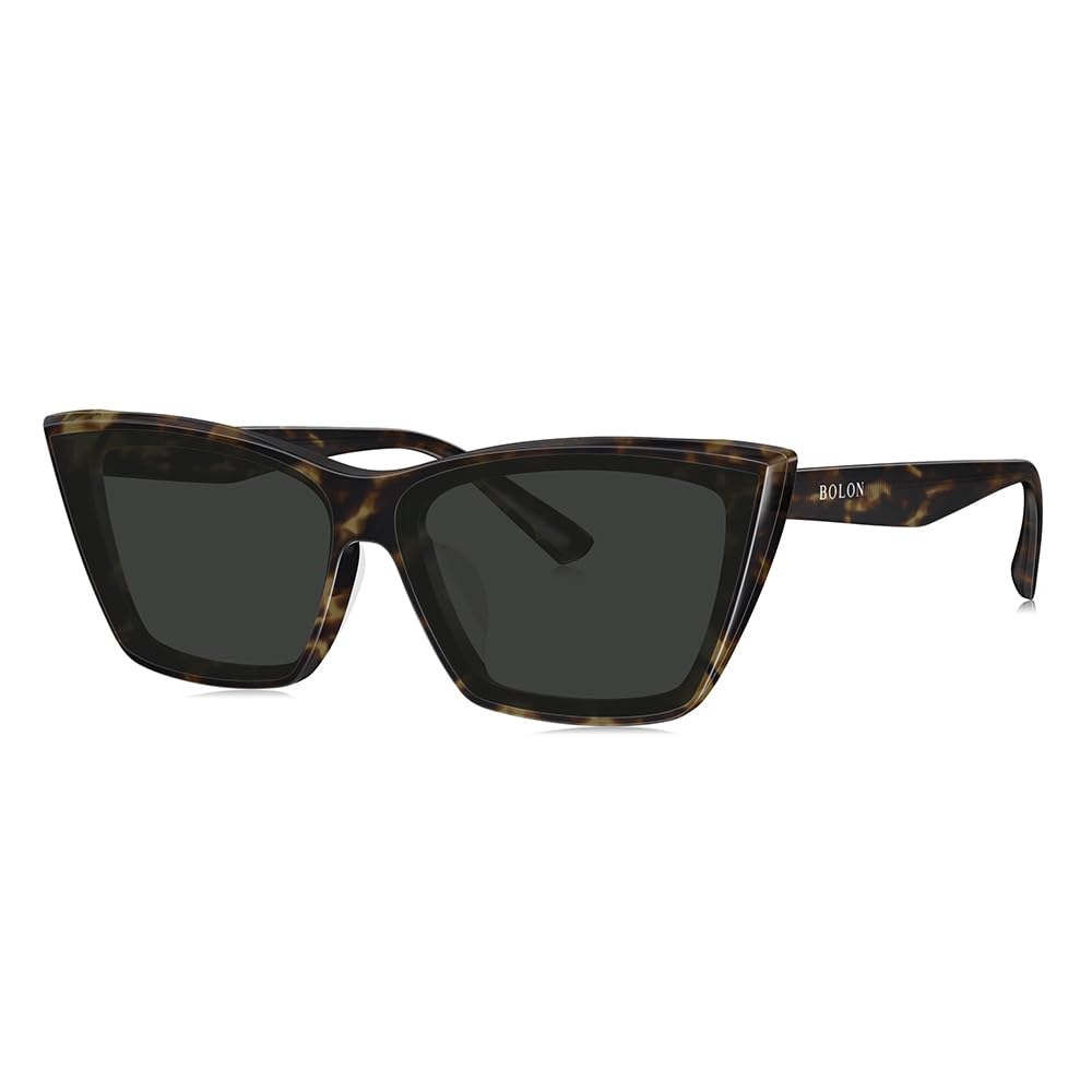 BOLON Women Lady Elegant Trendy Cat Eye Polarized Sunglasses BL3127 63mm, Exclusive Eyewear Brand of EssilorLuxottica