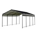 12×20 FT Metal Carport, Carport with Heavy Duty Galvanized Steel Roof, Large Outdoor Carport Canopy for Car, Boats & Truck