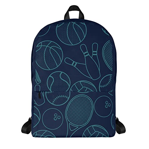 Sac à dos d'école bleu marine imprimé ballons pour ordinateur portable