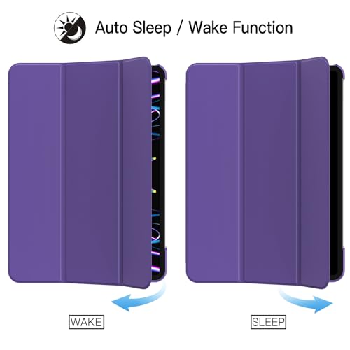 Image of JETech Cover Case for iPad Pro 11-Inch, 2022 /2021 /2020 /2018 Model (4th /3rd /2nd /1st Generation), Compatible with Pencil, Cover Auto Wake /Sleep (Purple)