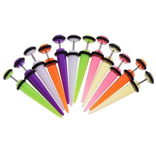 Generic 12 Unidades de Acrílico de Sortidas Cone Cheater Ilusão Plug