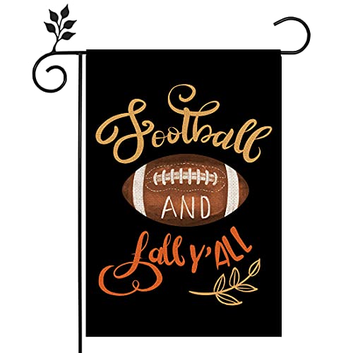 Crowned Beauty Football And Fall Y'all Garden Flag Thanksgiving 12×18 Inch Double Sided Vertical Yard Seasonal Holiday Outdoor Décor Cf297-12 #TOP18