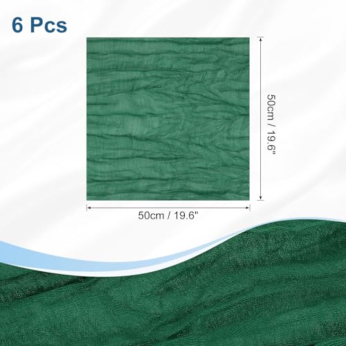 uxcell Servilletas de Tela 50x50 cm Pack x6 Verde Oscuro miniatura 2