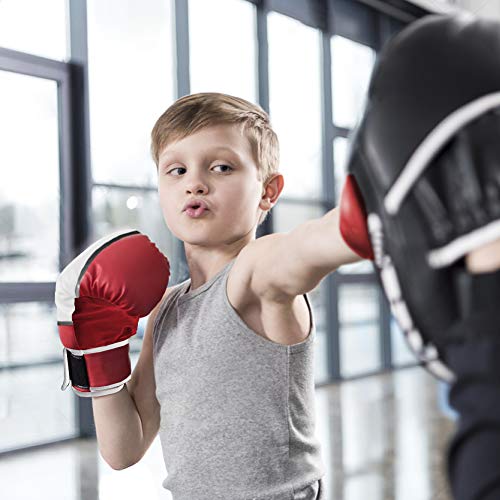 Adicop Kids Boxing Gloves For 4-12 Years Old Youth Boys Girls Boxing Training Gloves Sparring Boxing Gloves For Punching Bag Kickboxing Muay Thai Mma(Red #TOP6
