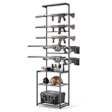 etageres porte coulissante Construction robuste en acier : Fabriqué en acier au carbone avec une finition thermolaquée, ce râtelier d'armes sur pied ultra-résistant offre un support stable, une résistance à la corrosion et une durabilité exceptionnelle