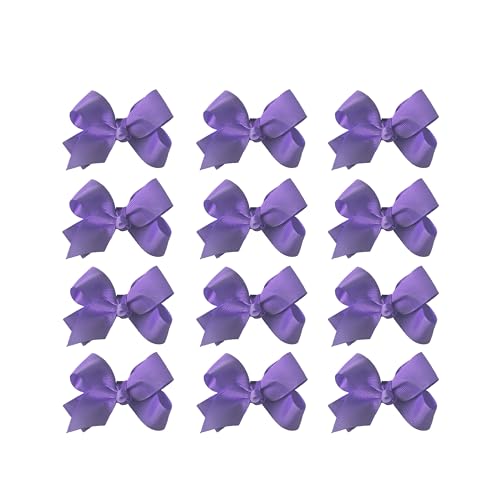 Image of Small Solid Bow for Girls - Set of 12 (Light Purple)