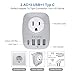 European Travel Plug Adapter, International Power Adaptor with 1 USB C Compatible with iPhone 11/11 Pro / 11 Pro Max, 2 USA Outlets and 3 USB Ports, 6 in 1 US to Europe Plug Adapter (Type C)[2-Pack]