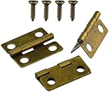 100 Pcs Small Box Hinges 18x16mm Antique Bronze Mini Hinges Retro Butt Hinges with 400Pcs Hinge Screws, Wobe Vintage Small Folding Butt Hinges for Ssmall DIY Projects Jewelry Box Doll Houses