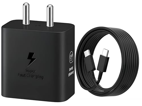 Image of 25W Gan Charger with Type C to C Cable Compatible with Samsung Galaxy M06 /M05 /M16 /M15 /M36 /M35 /A16 /F06 /A36 /M14 /F14 /A14 /M34 /F34 /F35 /S25 /S24 /S23 /Tablet /Pad /Super Fast Charging Quick Charge /Black