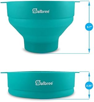 The Original Salbree Microwave Popcorn Popper, Silicone Popcorn Maker, Collapsible Bowl BPA Free (Aqua)