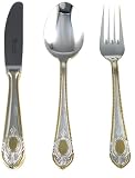 Cubertería de Lujo Toscana Royal (18 Piezas), Acero Inoxidable 18/10 Plata y Oro, Juego de Cubiertos para 6 Personas, Set Elegante para Bodas, Navidad, Celebraciones y Regalos