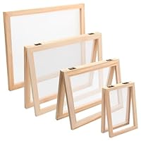 Ehuihuan 4 Größen Papierschöpfrahmen, Holz Papierherstellung Rahmen B4, A4, A5, A6 Papier Schöpfen Rahmen Set Wiederverwendbar Papierherstellung Schöpfrahmen für DIY Papierhandwerk, 301-26823