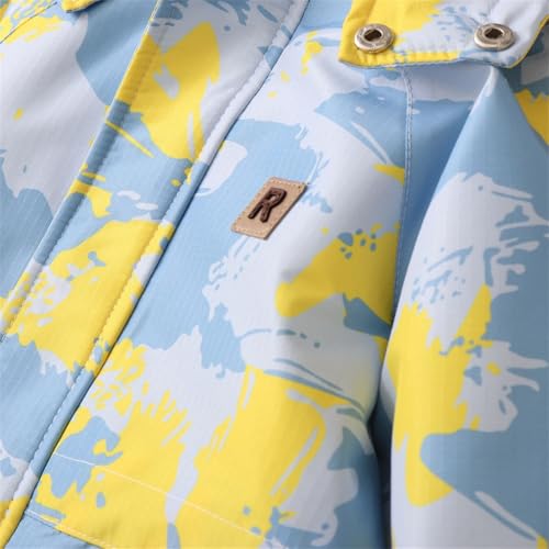 BILIKEYU Little Boys Girls Winter Jumpsuits Prints Long Sleeve Zip up Thicken Warm Hooded Jumpsuit for Kids 13