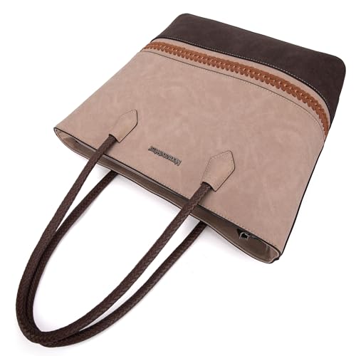 Image of Montana West Woven Tote Bags for Women Purses and Handbags with Back Zipper Pocket