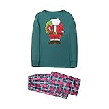 Pyjamas FüR Paare Rundhals Lang Frottee Schlafanzug Pajamas Set Family Couples Pyjamas Set Hausanzug Bademantel Mutter Kinder Baby Jumpsuit Christmas Nachthemd Kinder Familie Christmas Outfit