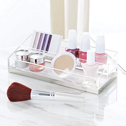 mDesign praktischer Kosmetik Organizer – dekorative Kosmetik Aufbewahrungsbox für Nagellack und Puder – Ablage mit 2… – Bild 3