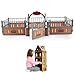 Cunlvyyds Horse Stable Playset Fence 17.3x7.9x5.9'' Realistic Plastic Horse Barn Playset Fence Toys Accessories