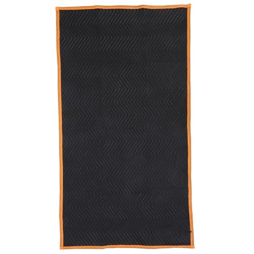 KONTONTY Manta De Mudanza Acolchada para Muebles Manta Insonorizante Protectora Resistente para Transporte Hogar Oficina 1 Unidad Negra Borde Naranja para Mudanzas
