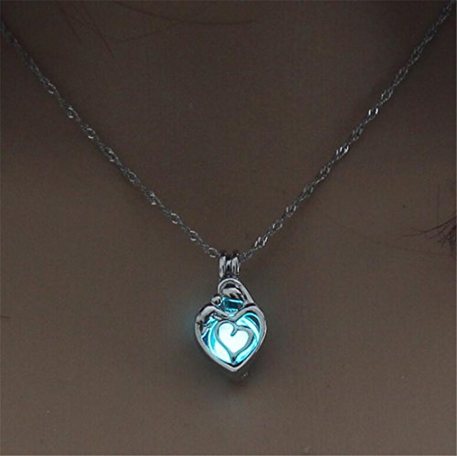 Preisvergleich Produktbild Madlst Unisex-Klassische Zink-Legierungs-Kabel-Ketten-Anhänge... Reihe Hohle Geformte Halskette,Blau Grün