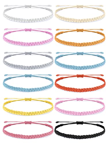 Long Tiantian Summer Bracelets For Men Cute String Bracelets For Teen Girls Boho String Bracelets For Surfers Adjustable Handmade Waterproof Braided Anklet Woven Bracelets (V-12Pcs-String Bracelets) #TOP10