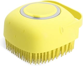 فرشاة استحمام للجسم من السيليكون مع موزع جل من سولداوت، ليفة تدليك ناعمة للكلاب والحيوانات الاليفة، 80 مل