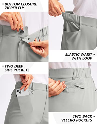 Santiny Women's 4.5'' Golf Shorts With 4 Pockets Lightweight Quick Dry Outdoor Hiking Shorts For Women Casual Summer(Bright Grey_M) #TOP3