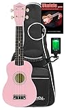 BOLSA: funda de transporte para ukelele soprano, dimensiones interiores máximas (LxA): 59 x 24 cm, acolchado suave, material exterior resistente al desgarro, repelente al agua y sin ftalatos, correa ajustable para el hombro, gran compartimento para accesorios en la parte delantera