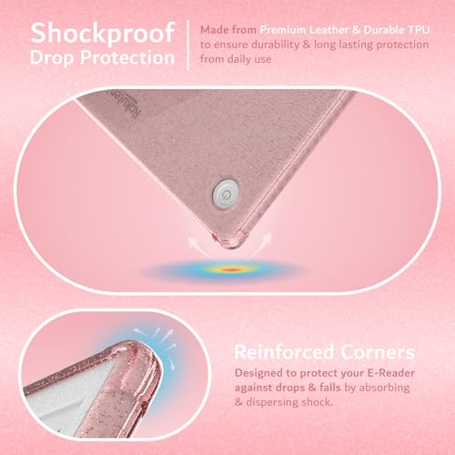Miniatura 2 de Tudia Skn Funda Diseñada Para Kobo Libra Colour 2024 7 Esquina Reforzada Antichoque Antiamarilleo Parte Posterior Transparente Ligera Ajuste Perfecto Tpu Purpurina Rosa
