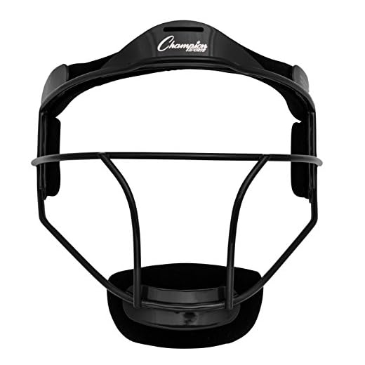 Champion Sports Steel Softball Face Mask - Classic Fielders Masks for Youth - Durable Head Guards - Premium Sports Accessories for Indoors and Outdoors - Black