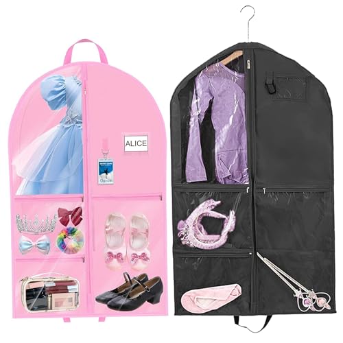 Dance Costume Garment Bag 39.4inch Dustproof Dance Bag with Garment Rack 6 Pockets Dance Competition Bag Portable Dance Garment Bags for Dancers Home Travel Black Dance Garment Bag Dance Garment Bags4