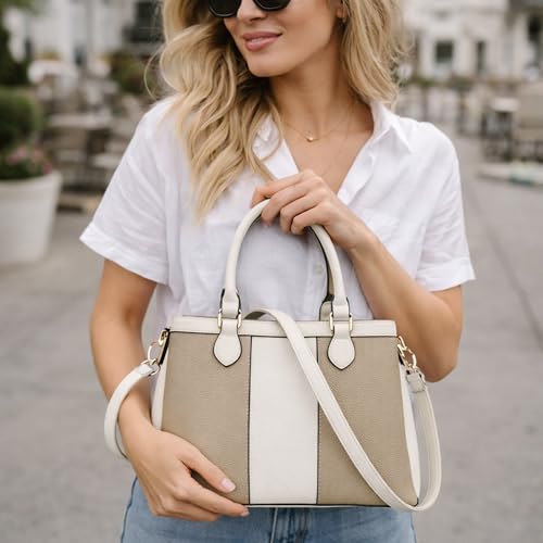 Image of Qiyuer Purses and Wallet Set for Women Satchel Handbag Tote Bag | 3 Zippered Compartments,Pebble PU leather,Multi-slot design,Everyday commuting