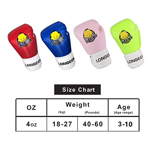 Longeek 4-6Oz Kids Boxing Gloves,Training Gloves,Bag Gloves,Fight Gloves For 3-15 Years Childrens (Pink) #TOP6