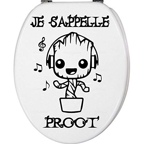 Sticker Fun Abattant toilette GROOT 4 - Vinyl brillant couleur au choix