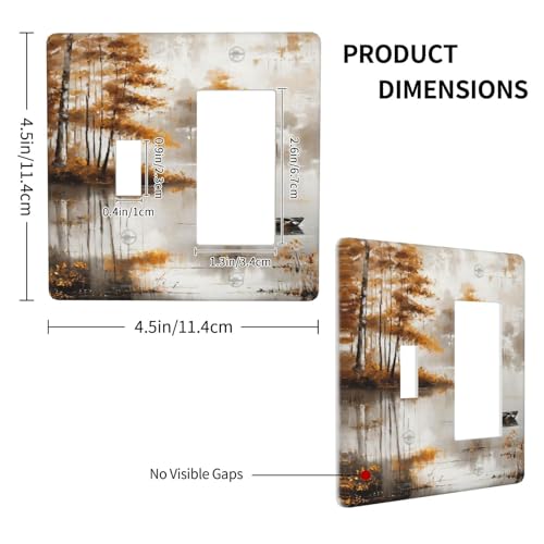 Decorative Outlet Covers Funny Ducks Vintage Lakeside Landscape 2 Gang 1 Gang Wall Plate Cover Single Toggle Rocker Combo Light Switch Cover Plate Face Plate for Bedroom Home Decor