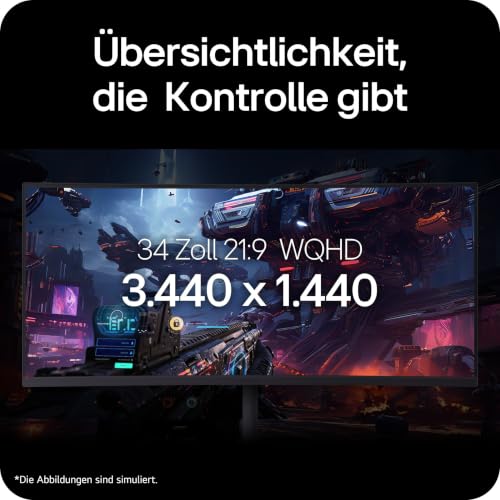 LG Ultragear™ 34G630A-B.AEUQ (34 Zoll) 21:9 Curved WQHD VA Gaming-Monitor, 240Hz, AMD FreeSync™ Premium, DisplayHDR™ 400, 2X HDMI 2.1… – Ansicht 3