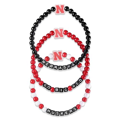 FOCO Nebraska Cornhuskers NCAA 3 Pack Beaded Friendship Bracelet