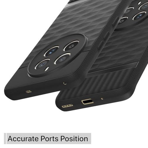 Image of Pikkme Back Cover for Realme 12 Pro 5G / Realme 12 Pro Plus 5G Camera Protection 3D Hexa Cube Design Silicone Protective Bumper Case (Black)