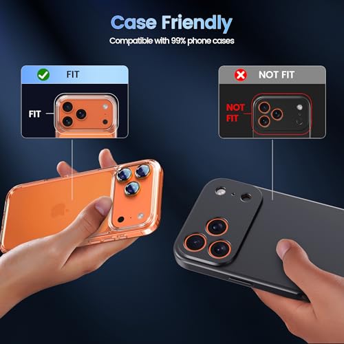 Image of CACOE Camera Lens Protector for iPhone 14 /15 /16 /17 Pro /Pro Max Cover