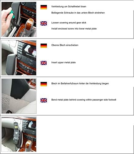 KUDA 191685 Mobile Phone Mounts Artificial Leather Black for right-hand-drive MB E Class (W211) since 03/2002