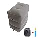 Niños Vuelo Dormir Descansando Almohada Plegable En Avión Coche Almohada Autobús Inflable Viaje Reposapiés Almohada Almohadilla del Pie con Bomba De Aire   Gris