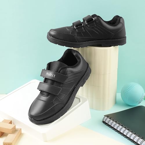 Image of Liberty SCHOOLFUN Unisex School Uniform Shoes | PVC Sole School Shoes for Boys & Girls |Lightweight & Velcro School Shoes for Boys | School Shoes for Kids
