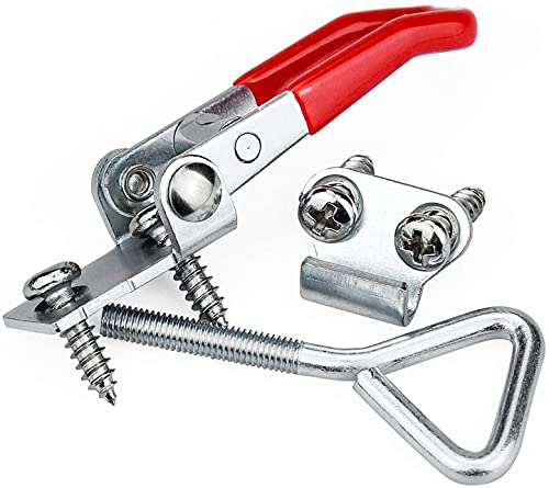 2PC 304 Stainless Steel Adjustable Lever Handle Lock Hasp Cabinet Box Latches Quick Release Toggle Latch Clamp Clasp Toolbox Case Hasp Hardware With Screws (Large)