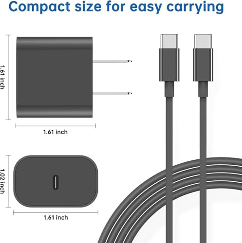 Image of Fast iPad Charger,iPad Charger Fast Charging 2Pack Wall Chargers Plug Adapter and Type C USB C to C Cable Cord 6ft Type C to C for iPad Pro 12.9,Pro 11 inch,iPad Air 5th /4th,Mini 6,i-Pad 10(Black)