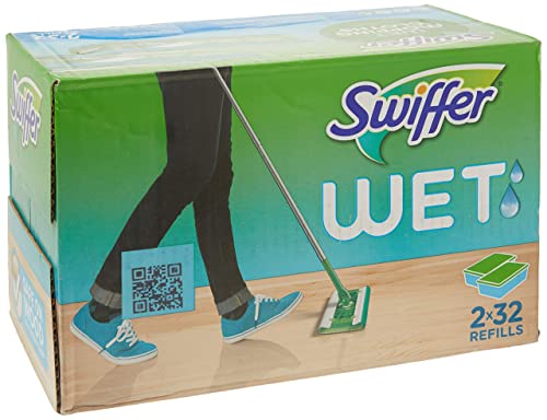 Image of Swiffer Sweeper Wet Mopping Cloths Refills Open Window Fresh 32 Count Pack of 2