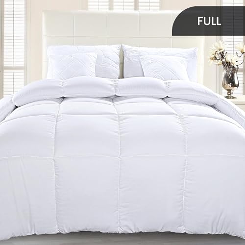 Utopia Bedding Comforter Duvet Insert, Quilted Comforter with Corner Tabs, Box Stitched Down Alternative Comforters Full Size (White, Pack of 2)