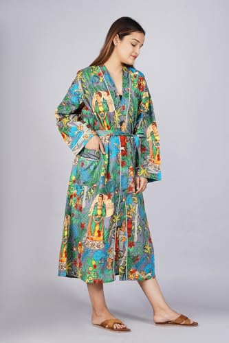 Image of Cotton Women Stylish Printed Kimono, Bath Robe,Night Wear Suit,Swim Wear, Night Dress, Beach Wear