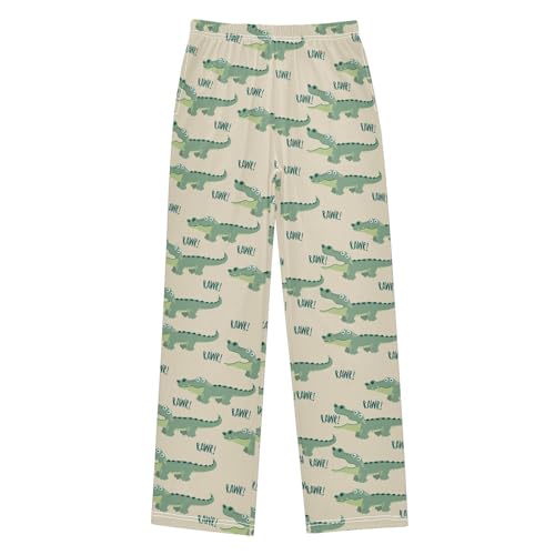 ZZXXB Lovely Alligator Boys Long Pants Soft Trousers Elastic Waist Kids Lounge Bottoms with Pockets S-XL