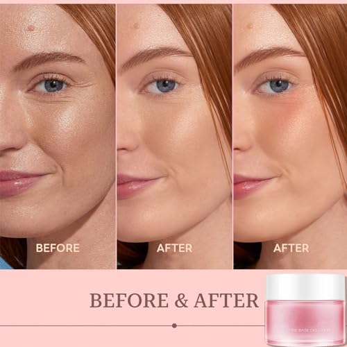 Face Primer, Gel Cream Primer Makeup, Moisturizing Face Foundations for Cover Pores, Oil Control, Pore Minimizer Gel Cream, Smoothing & Firming Anti Wrinkle Pre-Makeup for Dry Skin - Image 5