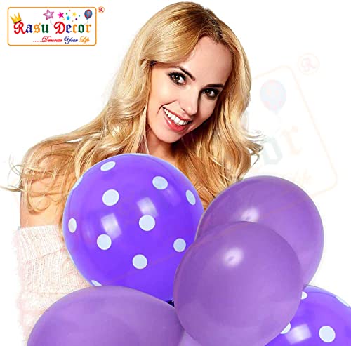 Image of RasuDecor 20 Pieces 12 inch Polka Dot Latex Balloon Blue and White Dot Colorful Balloons, 12 Inch Latex Polka Dots Balloons for Kids Women Men Birthday Easter Engagement Wedding, Halloween Party Supplies Decor #RasuImpex (20Pcs 12 inchPolkaDotBlueWhite)