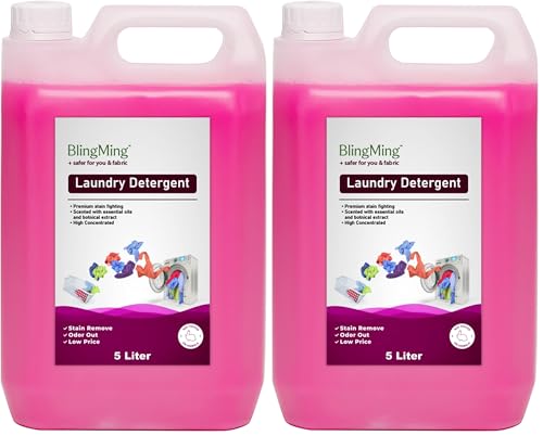 Image of BlingMing Liquid Detergent 5 Liter, Laundry Liquid for Fabric Care, Suitable for Top-Load and Front Load Machine and Hand Wash, Concentrated Laundry Detergent (Pack of 2)